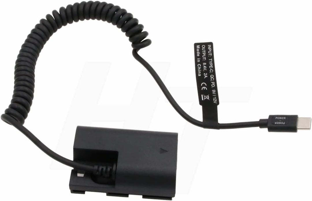 Power Bank PD QC USB Typ C auf LP-E6 Dummy Akku für Canon R5 R6 5D3 7D BMPCC 4K Zacuto EVF Kamera