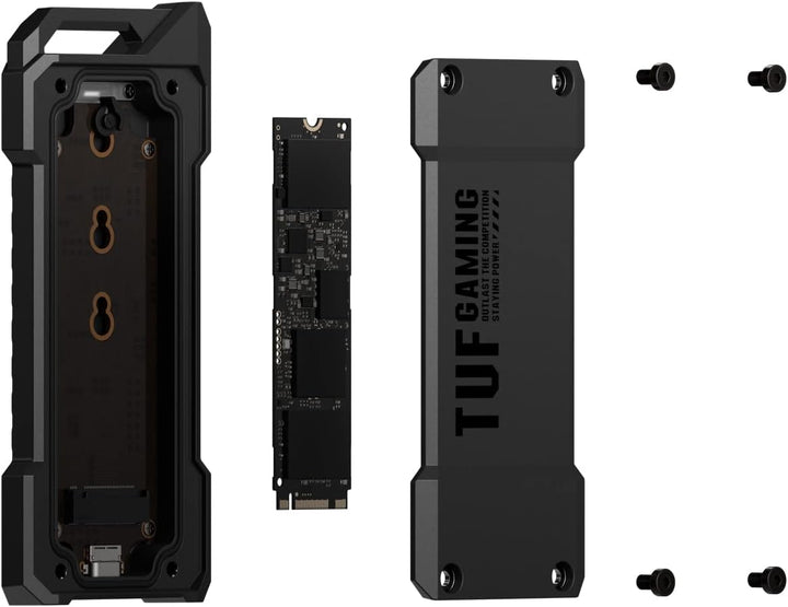 ASUS TUF Gaming A1 (ESD-T1A) SSD Gehäuse (USB-C 3.2 Gen 2x1, duale M.2 NVMe PCIe- und SATA-Schnittst