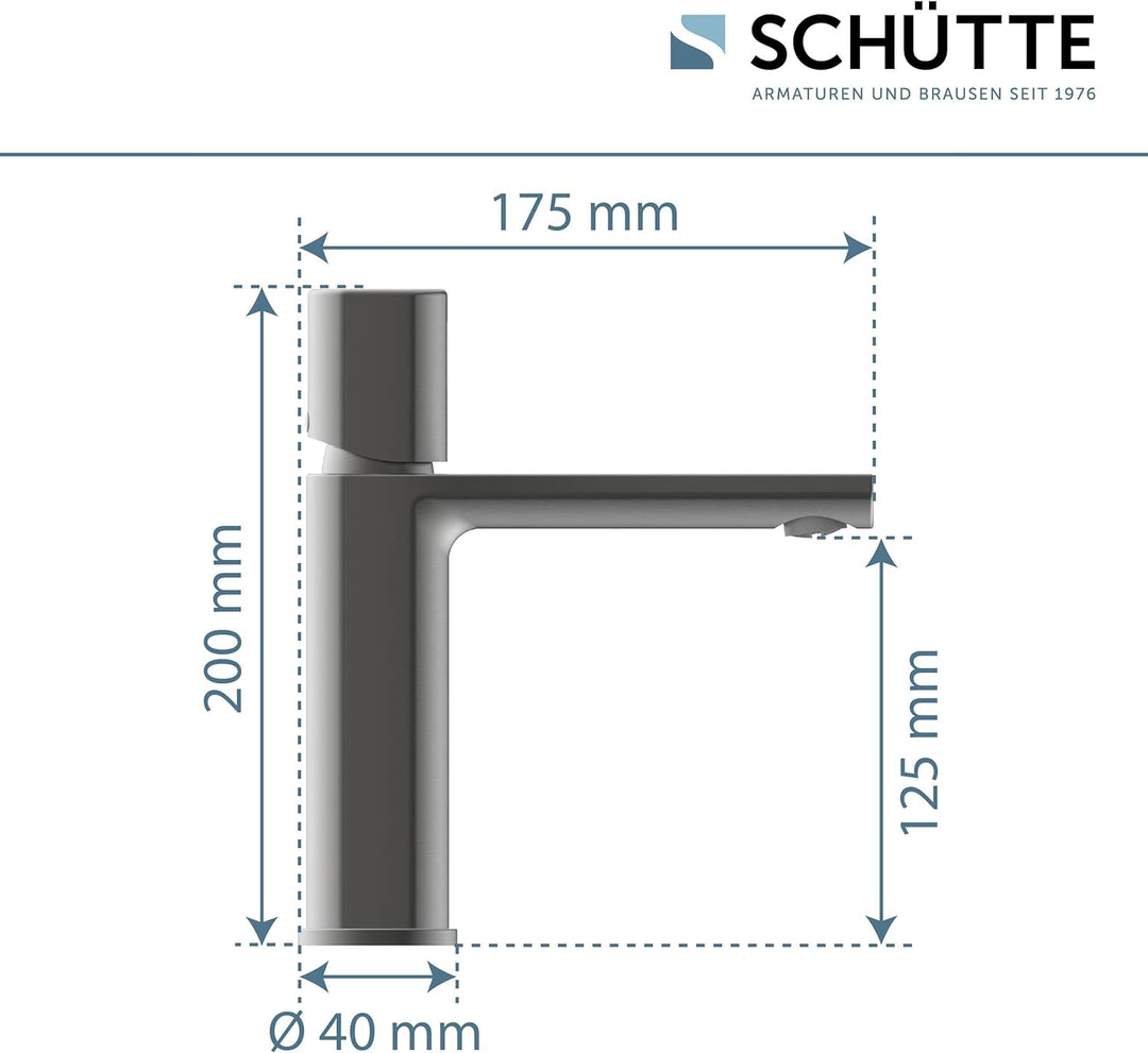 Schütte 33612 NEW YORK Waschtischarmatur mit Ablaufgarnitur, Mischbatterie mit Pop-Up Ventil, Badarm