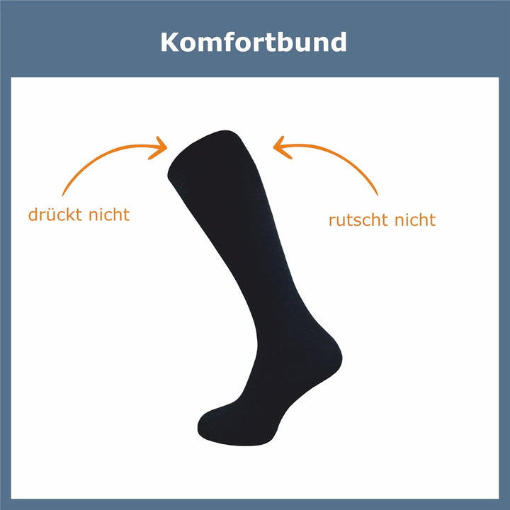GAWILO Damen & Herren Kniestrümpfe (4 Paar) lange Socken mit Komfortbund aus 80% Baumwolle | kein Ve