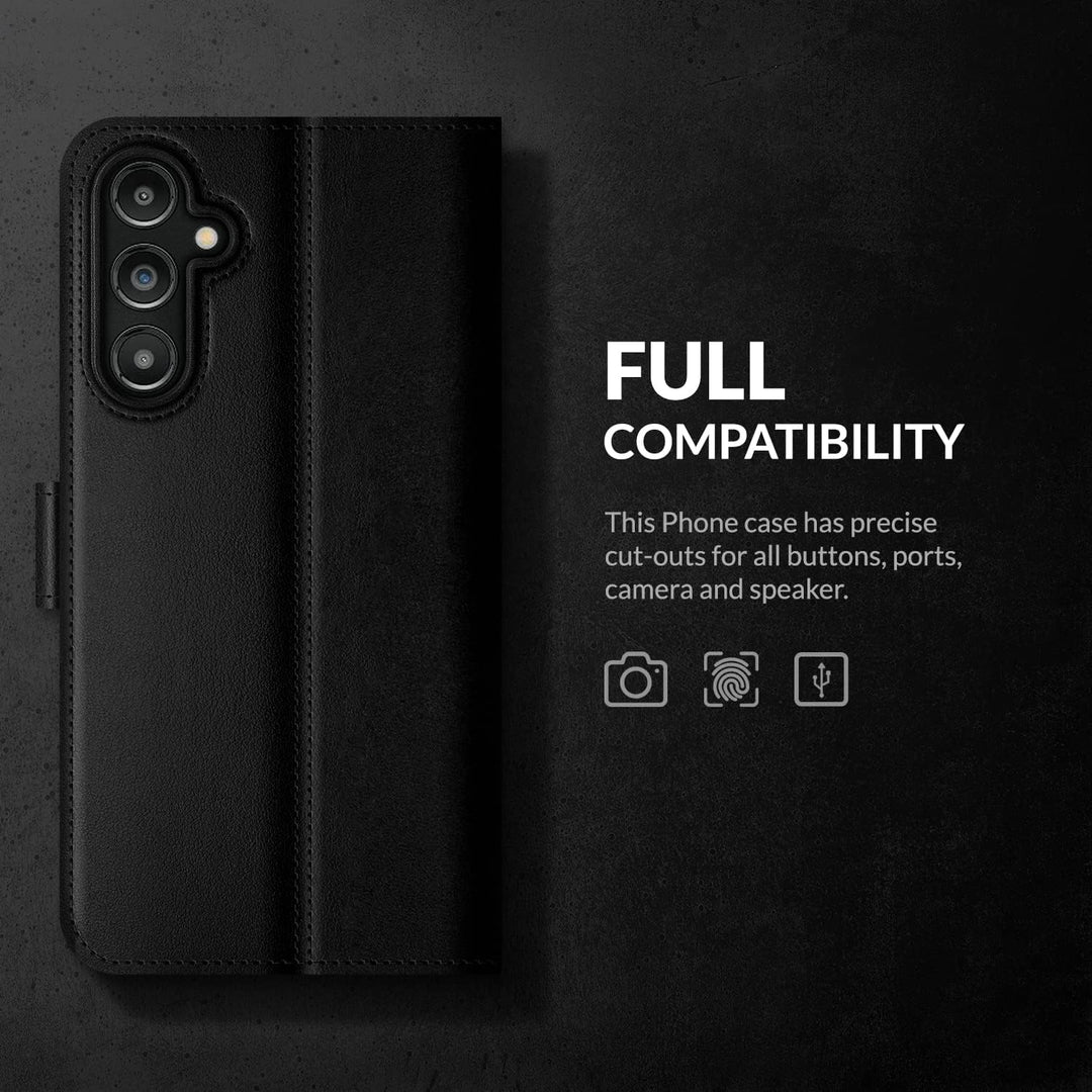 SURAZO Premium Slim Magnet Handyhülle für Samsung Galaxy A54 Hülle Leder – Klappbare Echtleder Schut