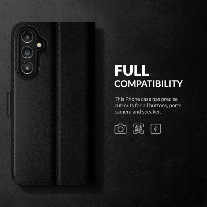 SURAZO Premium Slim Magnet Handyhülle für Samsung Galaxy A54 Hülle Leder – Klappbare Echtleder Schut