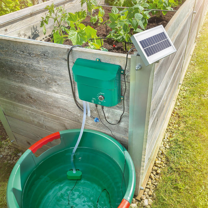 Solar Bewässerungssystem Waterdrops Komplettset Pflanzenbewässerung mit 15 Sprinklern Esotec 101100