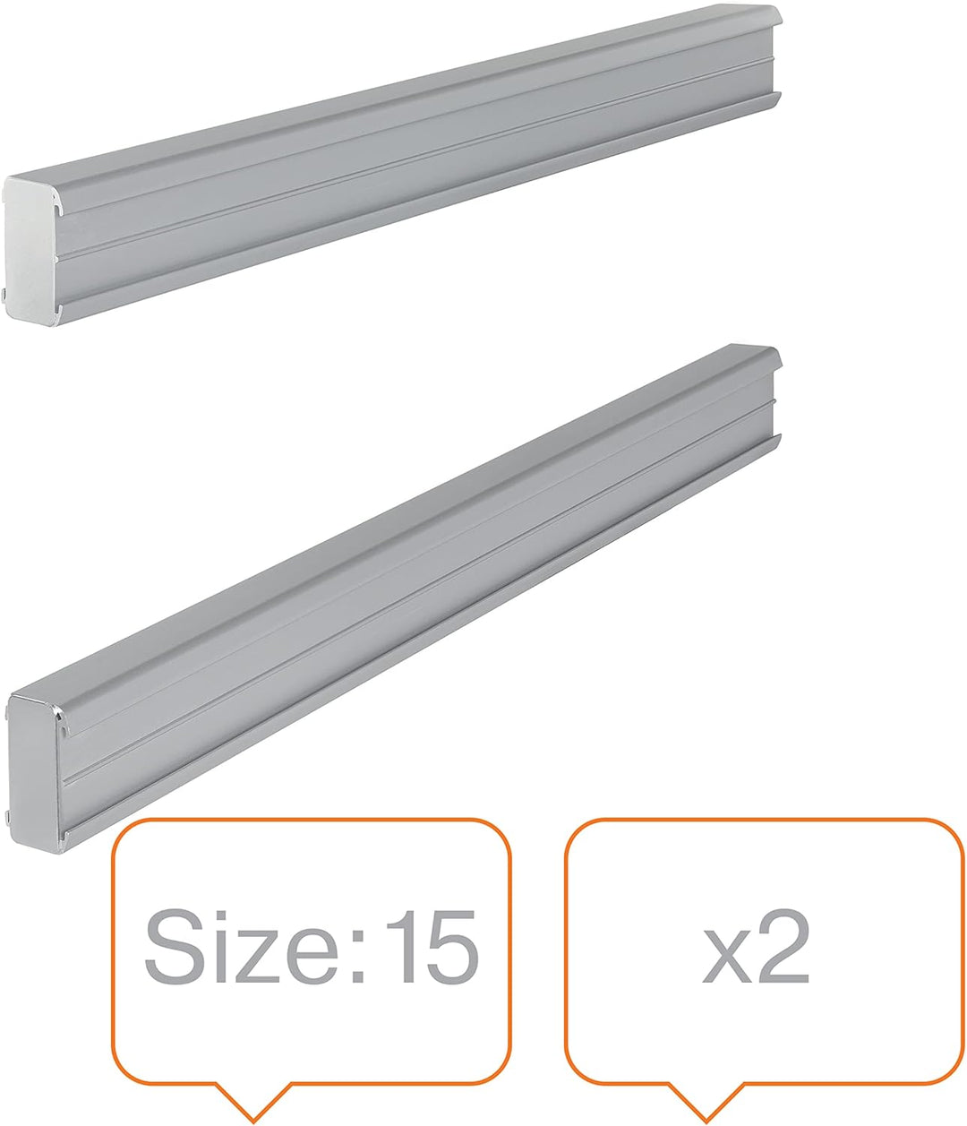Nobo 1900411 Kartentafel-Zubehör Rahmenprofil für Stecksystem, Index 15, 2 Stück, Index 15