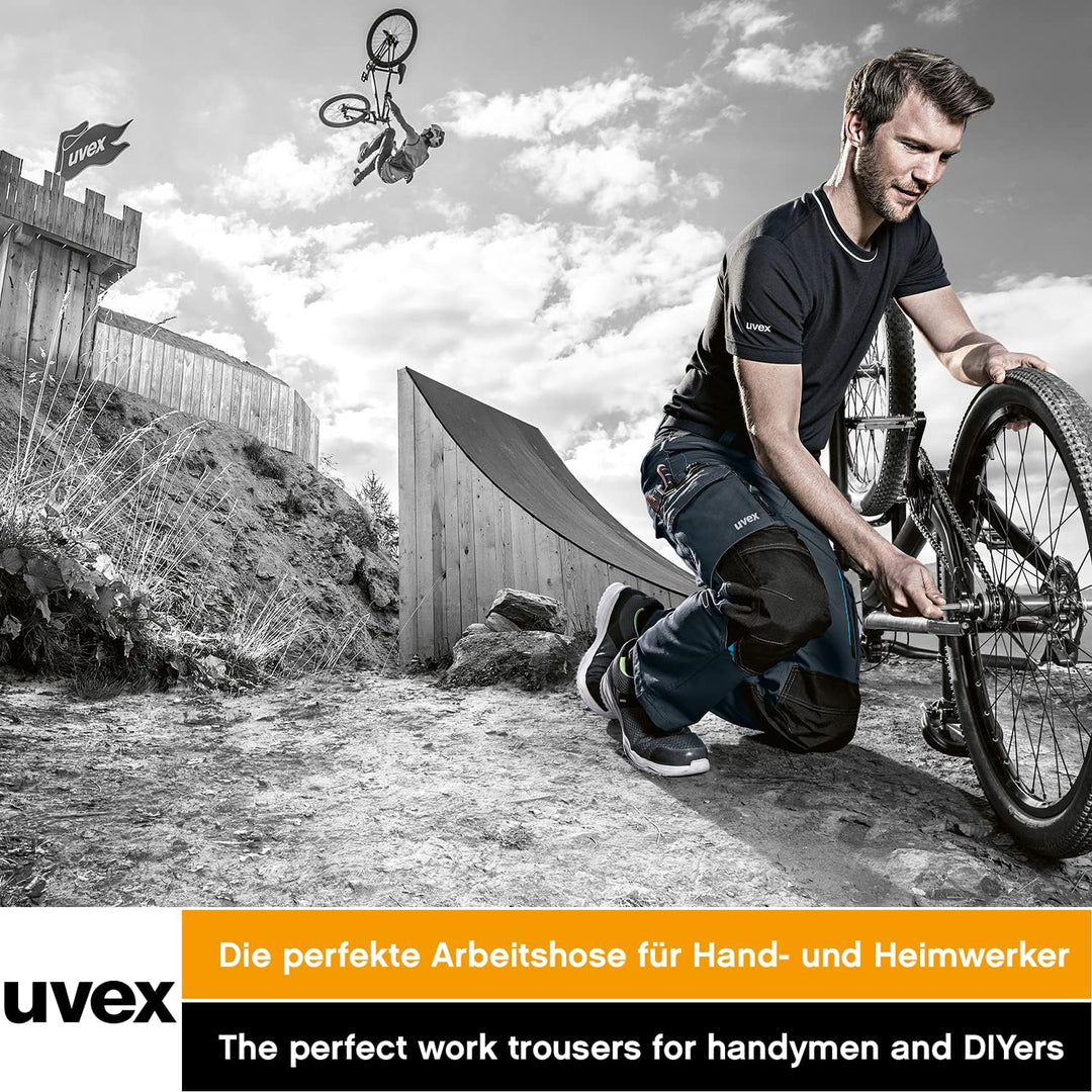 uvex Tune-up Herren-Arbeitshose lang - Männer-Arbeitshosen mit Stretch-Bund - Bundhose mit Kniepolst