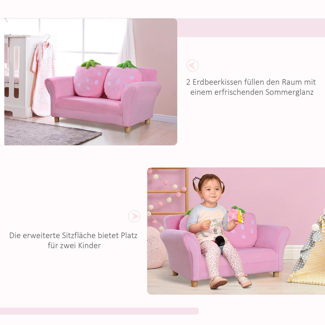 HOMCOM Kindersofa Kindersessel Sofa Couch Kinder Stuhl Kinderzimmer Softsofa Doppelsofa Einzelsofa(E