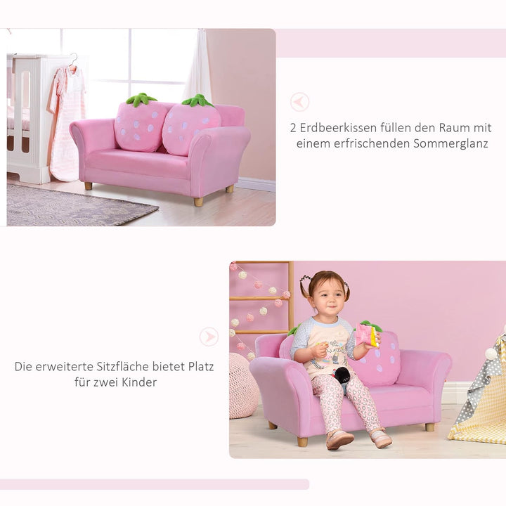 HOMCOM Kindersofa Kindersessel Sofa Couch Kinder Stuhl Kinderzimmer Softsofa Doppelsofa Einzelsofa(E
