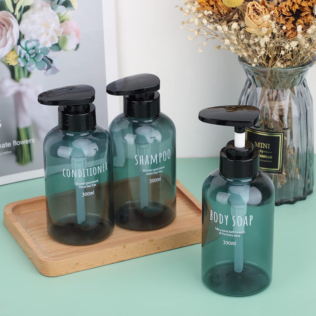 Segbeauty Duschflasche mit Trichter, 3 STK. 10,1 Unzen Nachfüllbare Kunststoff-Pressflaschen, 300 ml