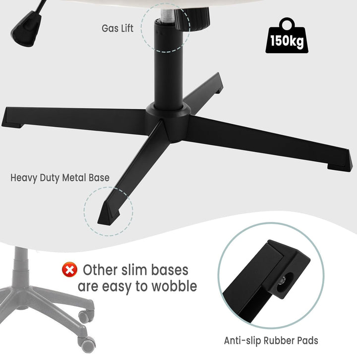 WOLTU Relaxsessel ohne Armlehne, Bürostuhl, Schreibtischstuhl Drehstuhl, Ergonomischer Stuhl, Samt S