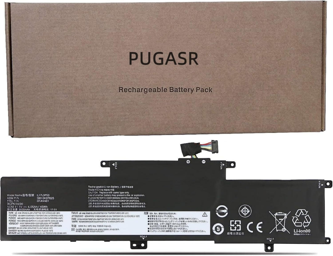 PUGASR L17L3P53 01AV481 Laptop Akku Kompatibel mit Lenovo ThinkPad L380 Yoga L390 Yoga Serie Noteboo