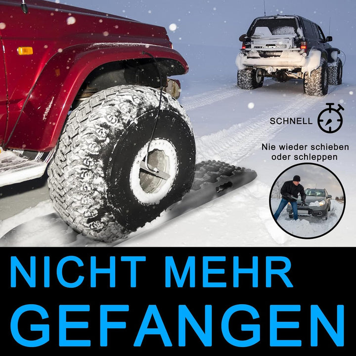 Ansobea Anfahrhilfe Traktionsmatte Offroad,2 Stück Recovery Board Tracks Mats,mit Befestigungsstifte