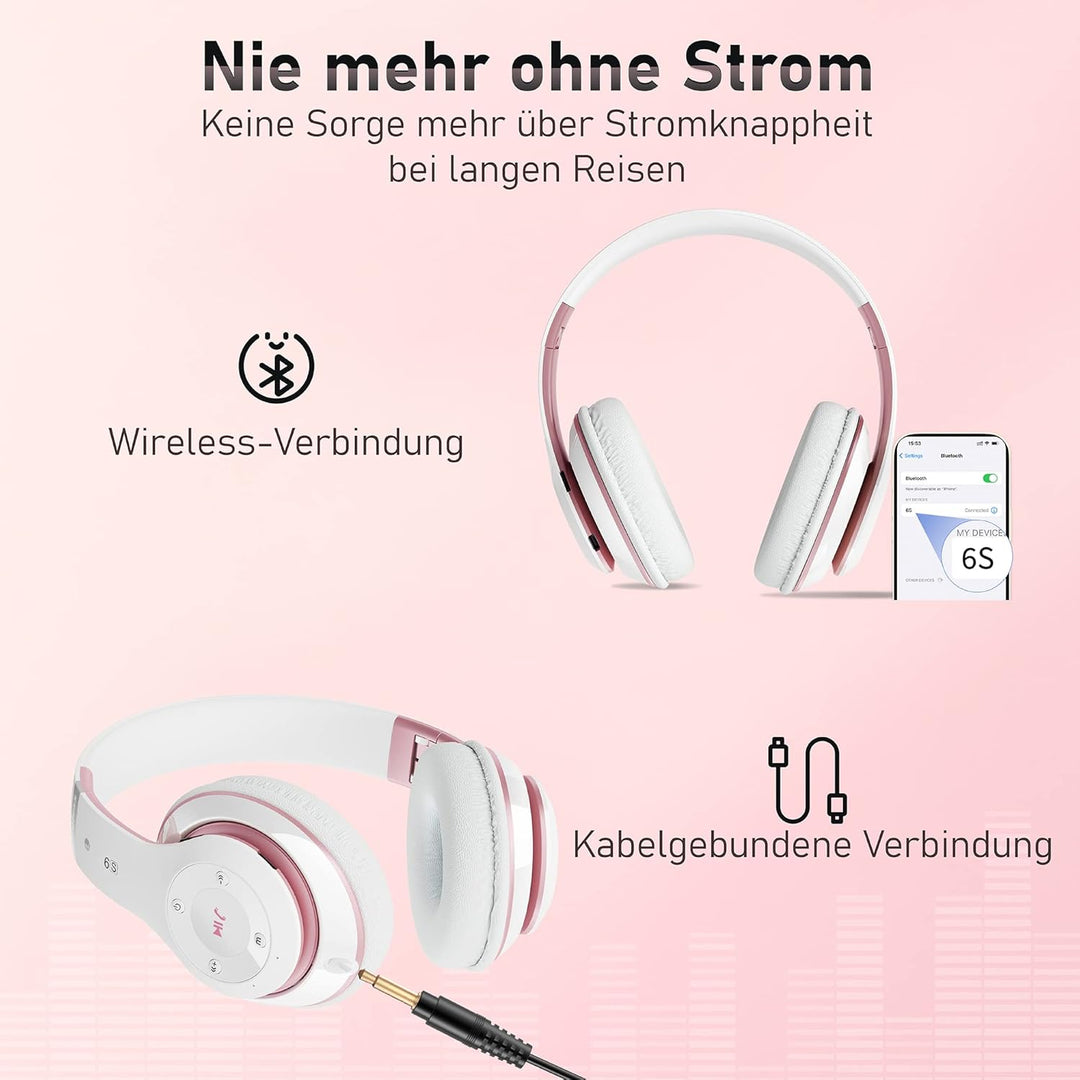 Lankey Sound Kopfhörer Kabellos mit 6 EQ Modi, Kopfhörer Bluetooth, 65 Std Over Ear Kopfhörer Blueto