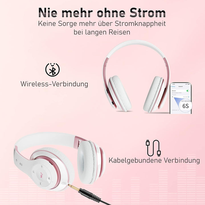 Lankey Sound Kopfhörer Kabellos mit 6 EQ Modi, Kopfhörer Bluetooth, 65 Std Over Ear Kopfhörer Blueto