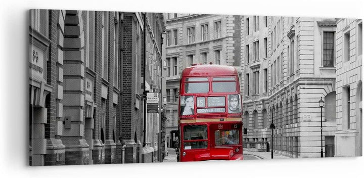 Panorama Bilder auf Leinwand 100x40cm Leinwandbild Bus england urlaub london Gross Wanddeko Bild Sch