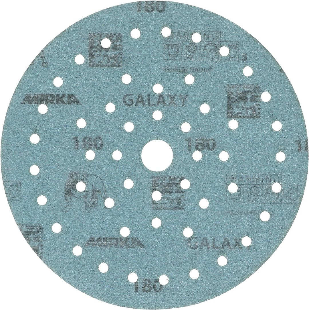 50x MIRKA Haftschleifscheibe GALAXY Grip Multifit 150mm K.180 f.HO/Metall/Lack/Ku. Korn 180, Korn 18