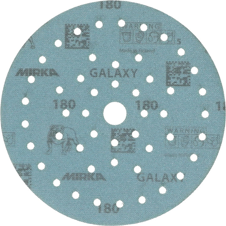50x MIRKA Haftschleifscheibe GALAXY Grip Multifit 150mm K.180 f.HO/Metall/Lack/Ku. Korn 180, Korn 18