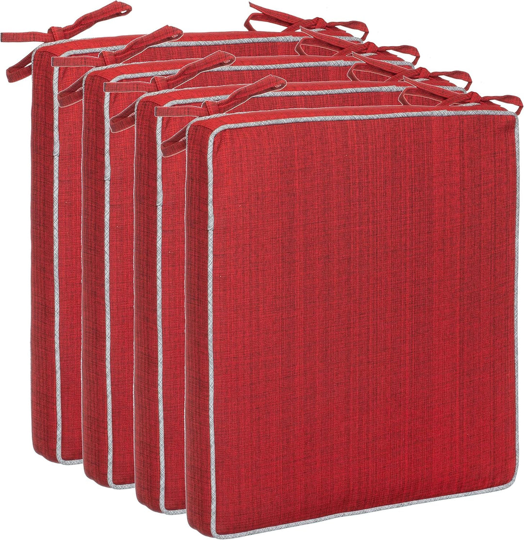 Brandsseller Outdoor Garten Sitzkissen Auflagen Kissen mit Paspel - Leinenoptik Uni - Schmutz- und W