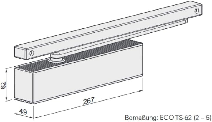 ECO-Schulte Der ECO Newton TS-62 G-SV Schliesskraft 2-5 nach EN ist ein hochwertiger Türschliesser O