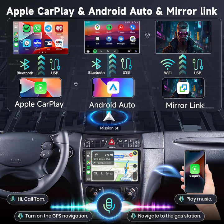 Hodozzy 6G+128G 8-Core Android Autoradio für Mercedes Benz C/CLK Klasse W203 W209 C200 C320 C350 200