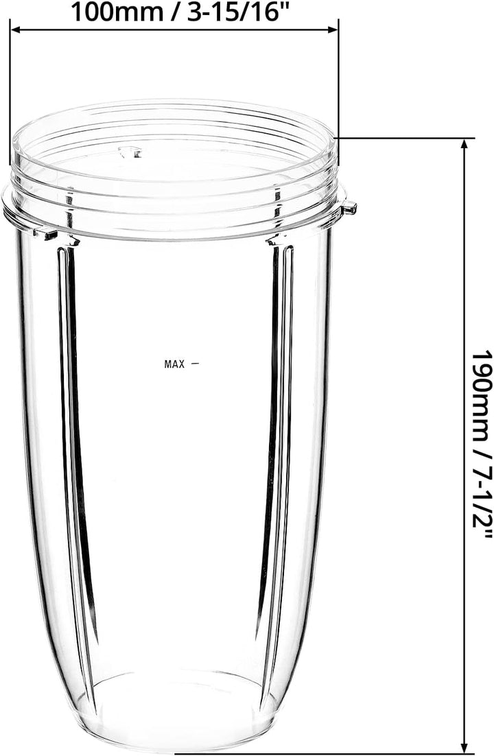 QWORK® 2er-Pack 32OZ Entsafterbecher Ersatzteile Kompatibel mit NutriBullet Elektrischer Mixer 900W