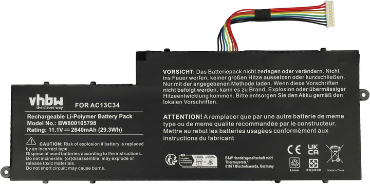 vhbw Akku kompatibel mit Acer Aspire V5-122P-0600, V5-122P-0607, V5-122P-0637, V5-122P-0643 Notebook