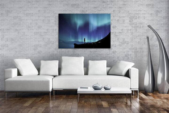 deyoli sagenhafte Polarlichter Format: 60x40 cm als Leinwandbild, Motiv fertig gerahmt auf Echtholzr
