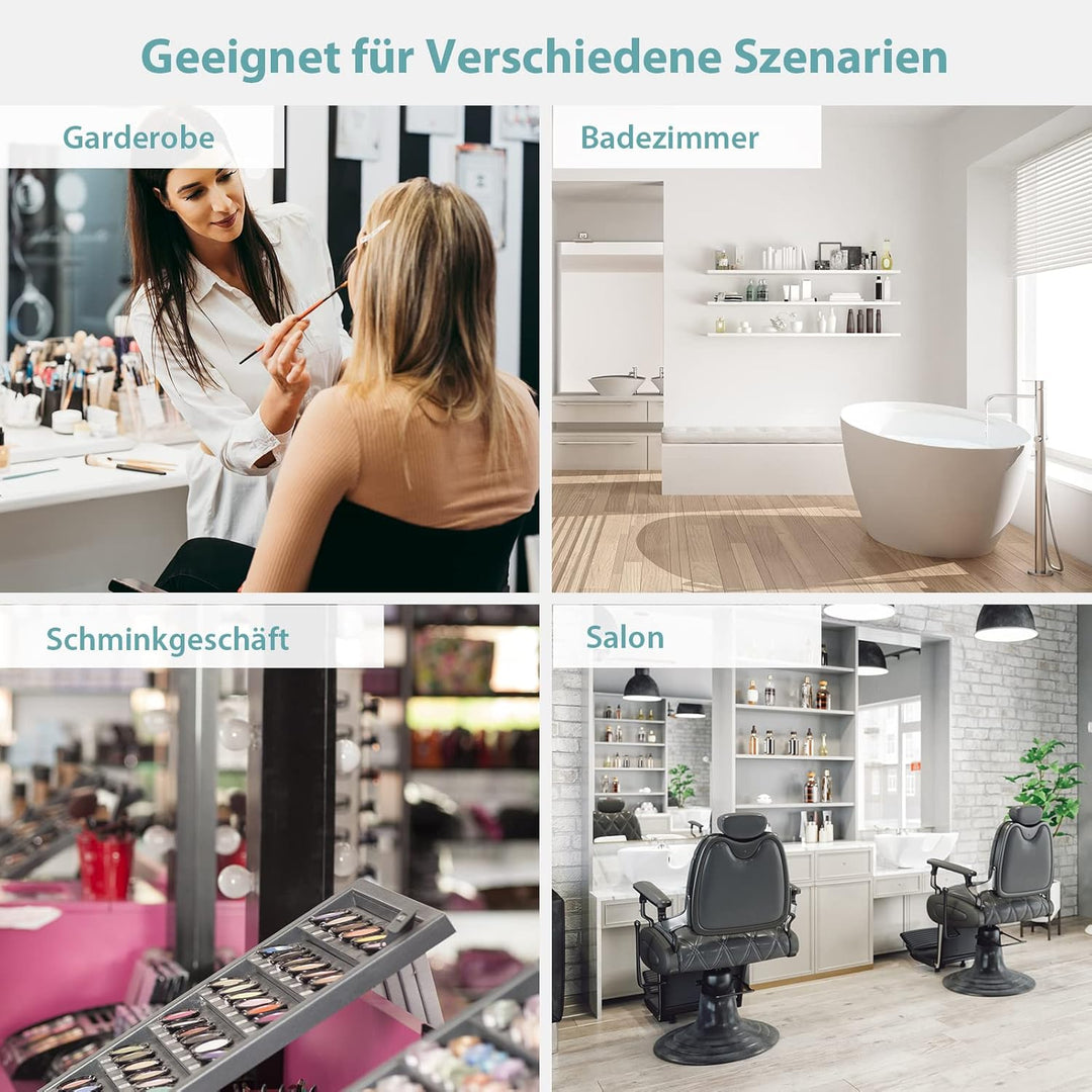 COSTWAY Badspiegel mit Anti-Beschlage Spiegelheizung, LED-Spiegel dimmbar, Badezimmerspiegel 3000K-6