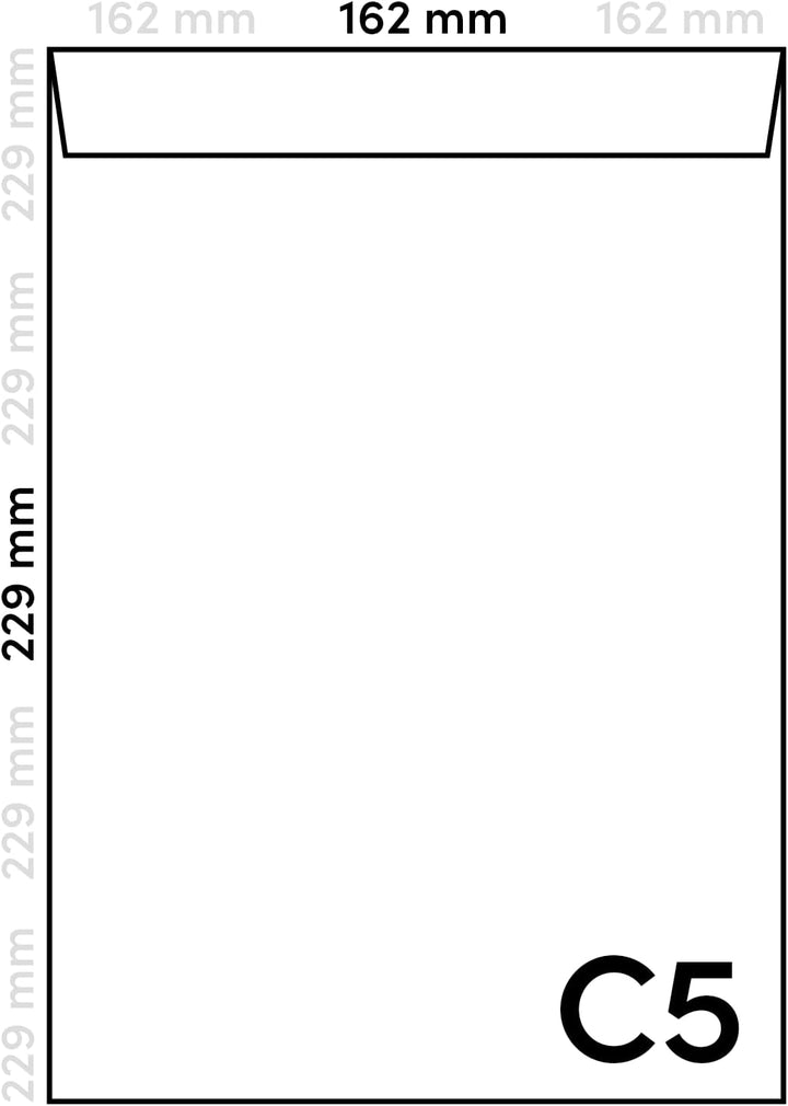 Netuno 500x Versandtasche Braun DIN C5 162 x 229 mm 90g grosser Briefumschlag Braun Maxibrief grosse