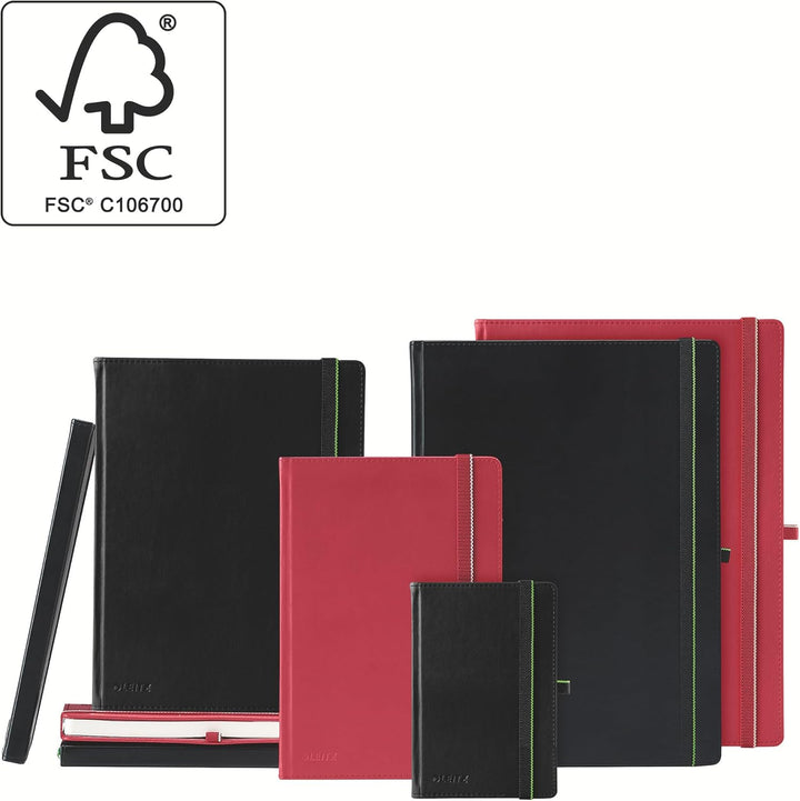 Leitz Complete Qualitäts-Notizbuch A4 liniert, 160 Seiten, 80 Blatt, Hardcover mit hochwertigem Einb