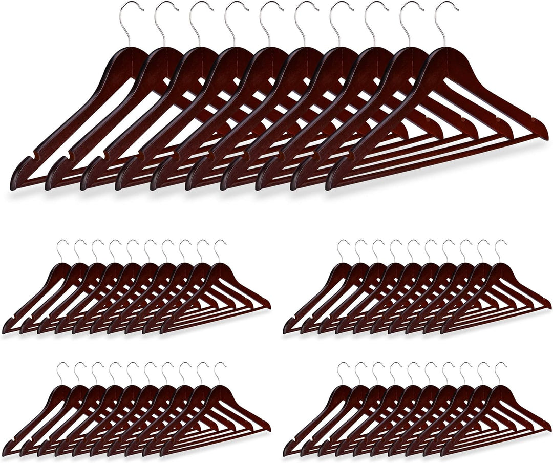 Relaxdays Kleiderbügel im 50er Set, Hosenstange, für Röcke, Hemden, Jacken, Haken 360° drehbar, stab