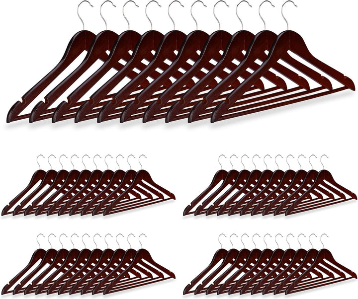 Relaxdays Kleiderbügel im 50er Set, Hosenstange, für Röcke, Hemden, Jacken, Haken 360° drehbar, stab