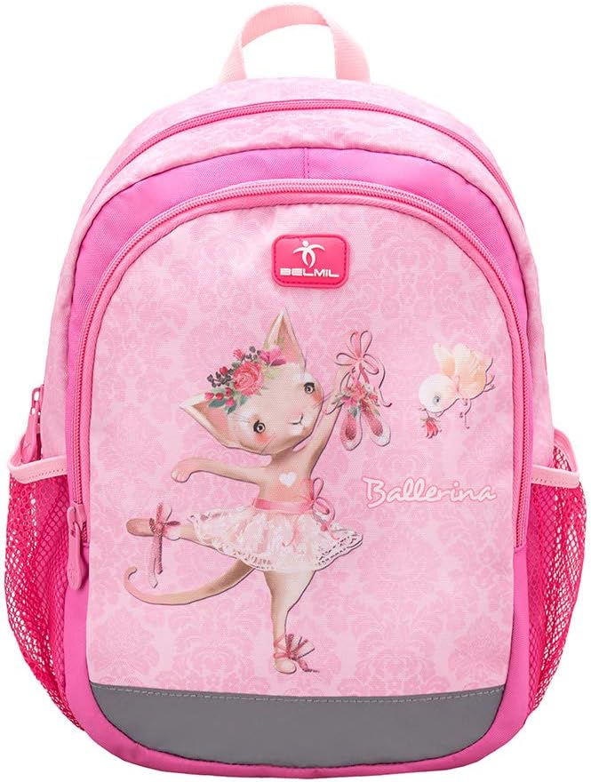 Belmil Kindergartenrucksack mit Brustgurt und Namensschild für 3-6 Jährige/Mädchen / 12 L/Krippenruc