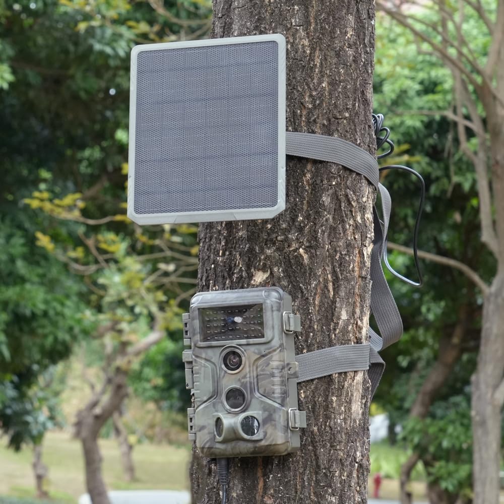 GardePro SP350 Wildkamera-Solarpanel mit wiederaufladbarem Akku, 12V/1 A, 9V/1,3 A, 6V/2 A, Stecker