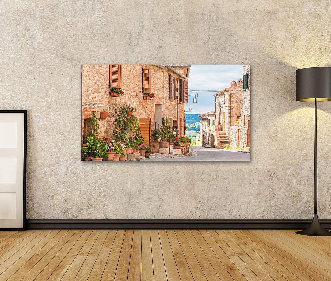 islandburner Bild auf Leinwand Die Mittelalterliche Altstadt In Der Toskana Italien Bilder Wandbilde
