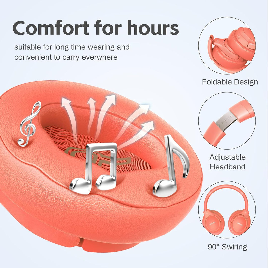 BERIBES Bluetooth Kopfhörer Over Ear, 65 Std Kopfhörer Kabellos Bluetooth mit 6 EQ-Modi, HiFi Stereo