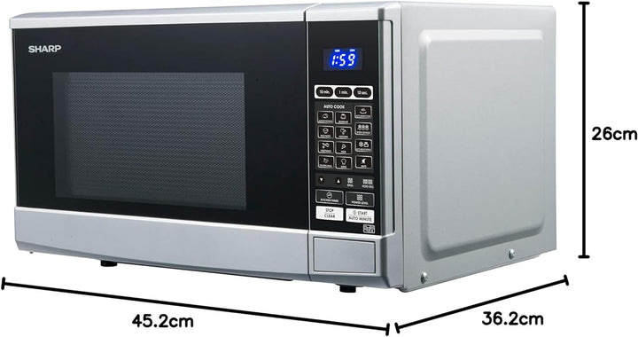 SHARP R670S 2in1 Mikrowelle mit Grill (20 L, 800 Watt, 1000 Watt Grill, 10 Leistungsstufen, 13 AutoC