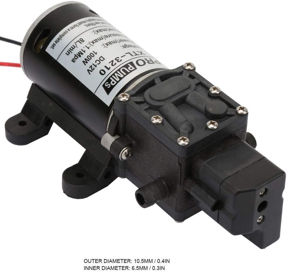 100W Wasserpumpe Membranpumpe DC 12V Selbstansaugende elektrische Hochdruck-Membranwasserpumpe mit D