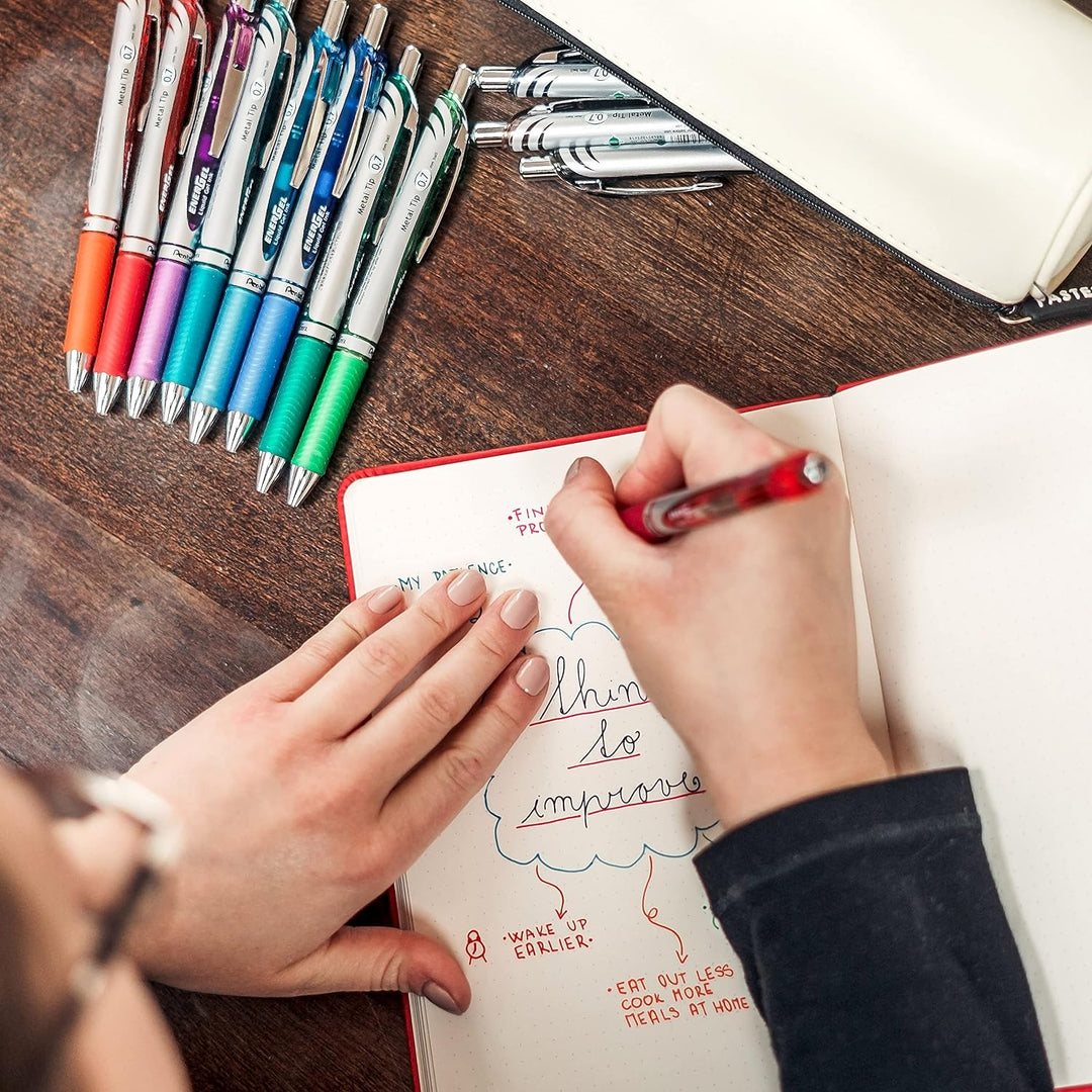 Pentel BL77-KX EnerGel Gel-Tintenroller mit Druckmechanik, 0,7 mm Kugeldurchmesser = 0,35 mm Strichs