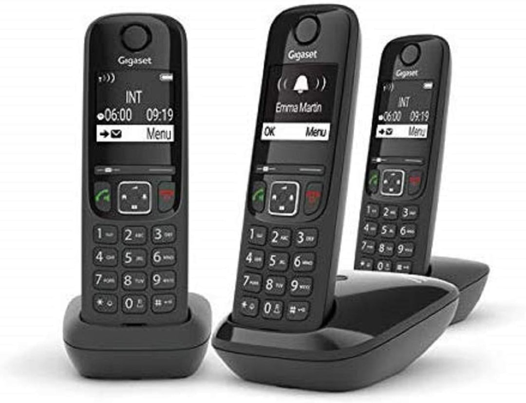 Gigaset AS690 TRIO - 3 Schnurlose DECT Telefone, schwarz