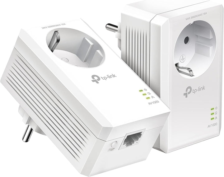 TP-Link TL-PA7019P KIT AV1000 Gigabit Powerline Adapter mit Steckdose (1x Gigabit Port, Plug und Pla