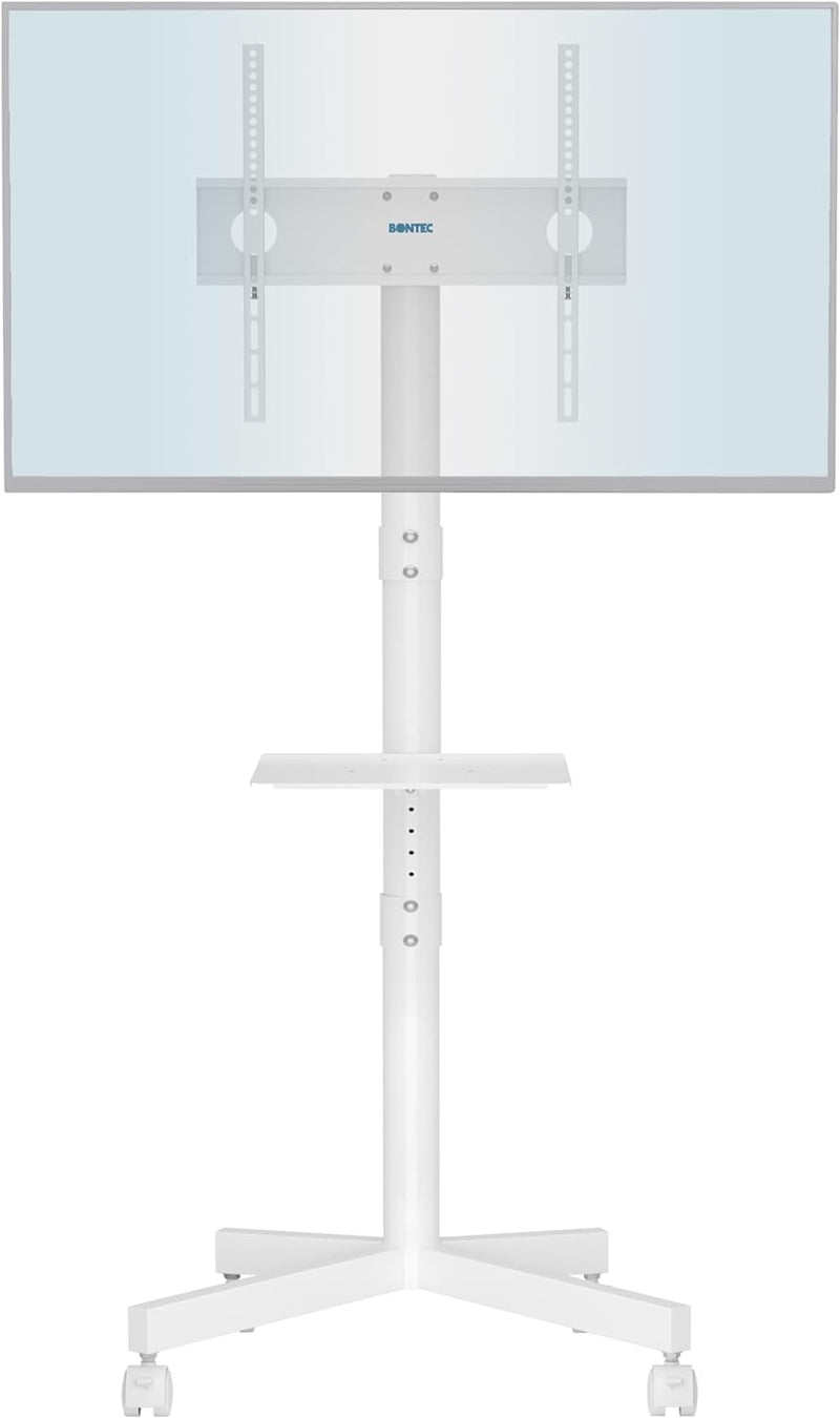 BONTEC Mobiler TV Ständer auf Rollen für 23-60 Zoll Plasma/LCD/LED Fernseher, Tragbarer TV Stand mit