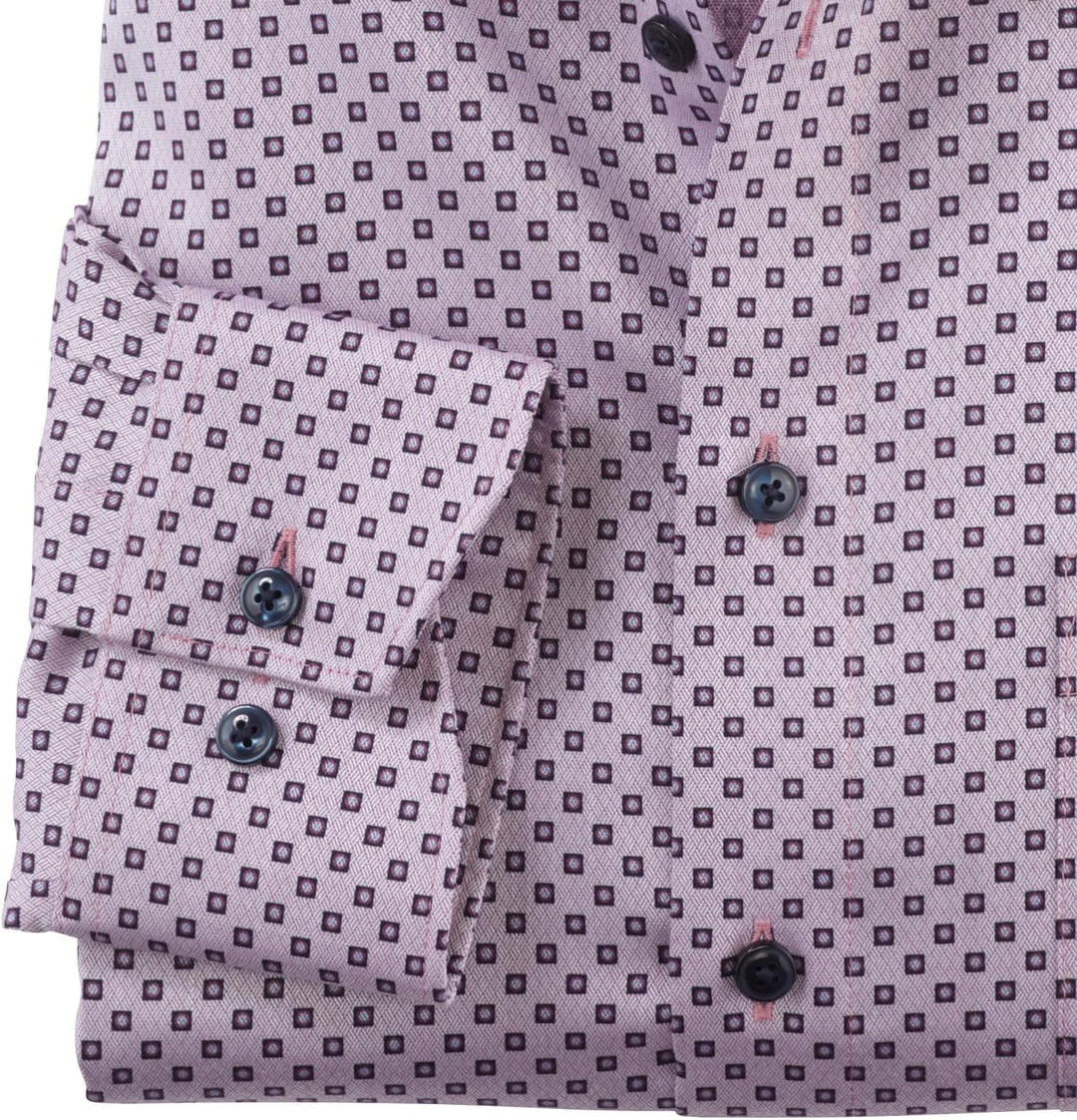 OLYMP Herren Businesshemd Langarm Luxor,Digitaldruck,modern fit,Global Kent 37 Mauve 93, 37 Mauve 93