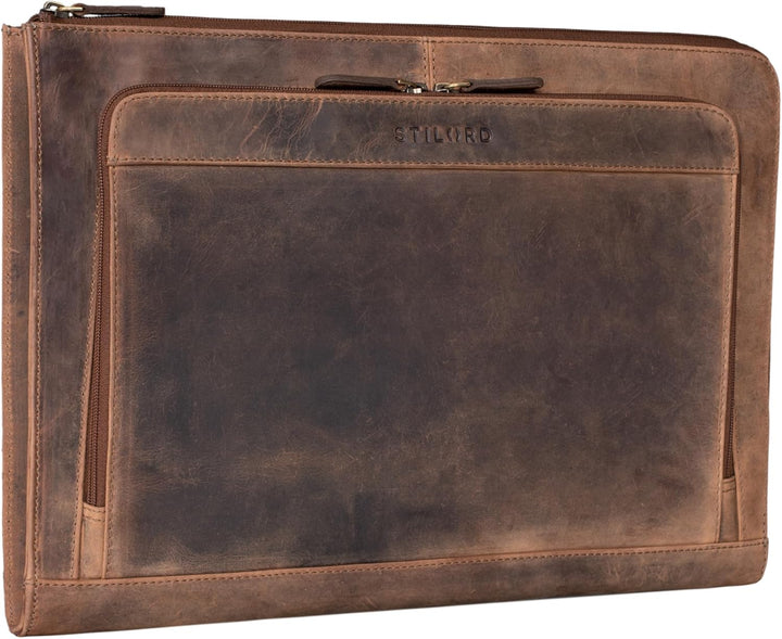 STILORD 'Murray' Laptophülle für Macbook 16 Zoll MacBooktasche Leder 15.6 Zoll Notebooktasche Sleeve