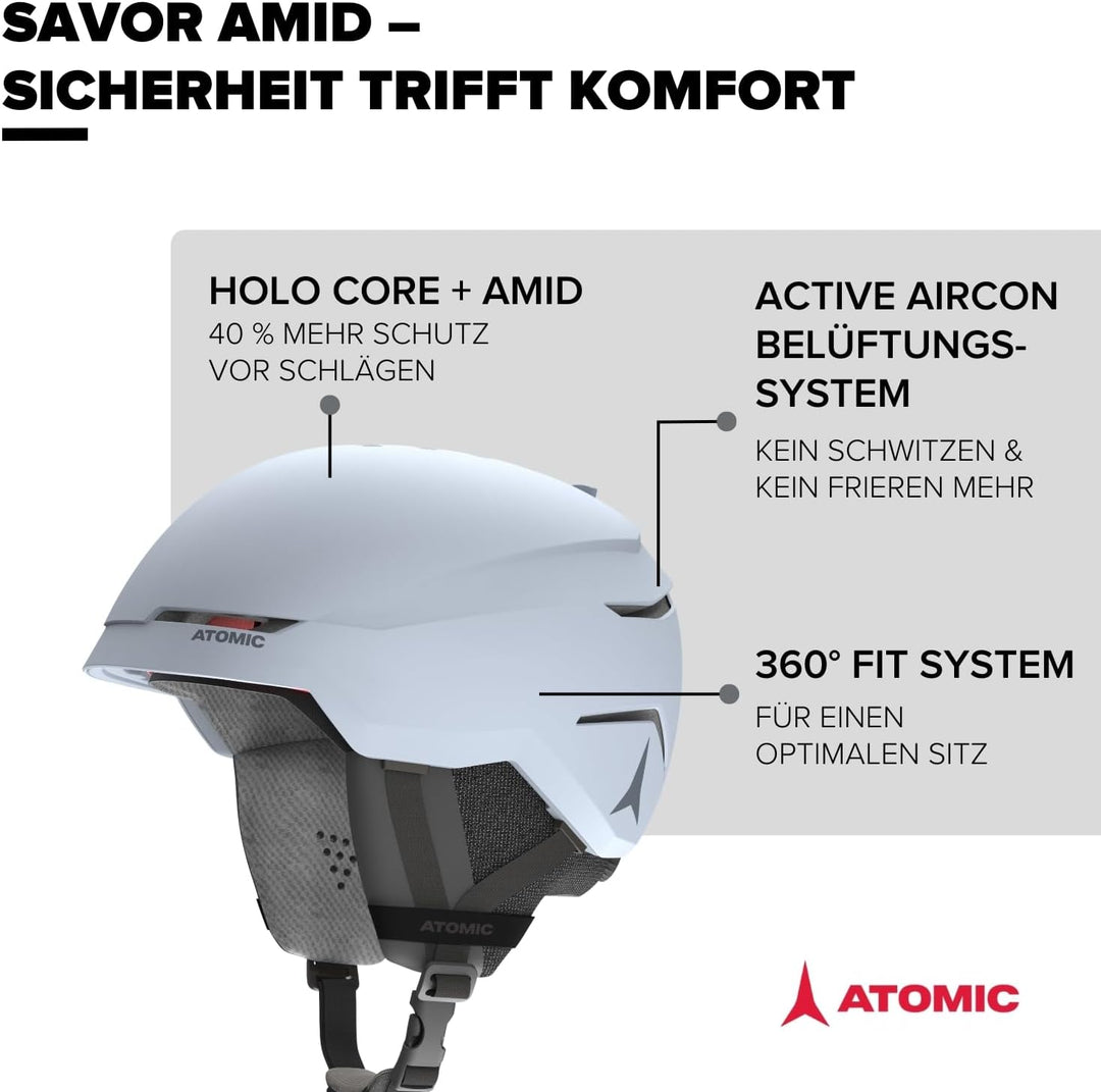 ATOMIC SAVOR AMID Skihelm - Unisex für Erwachsene - 360° Fit System - Überlegener Aufprallschutz - A