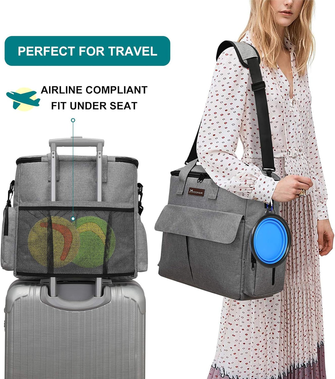 Von Fluggesellschaften zugelassene Haustier-Reisetasche, Wochenend-Hundereiseset für Hund und Katze,