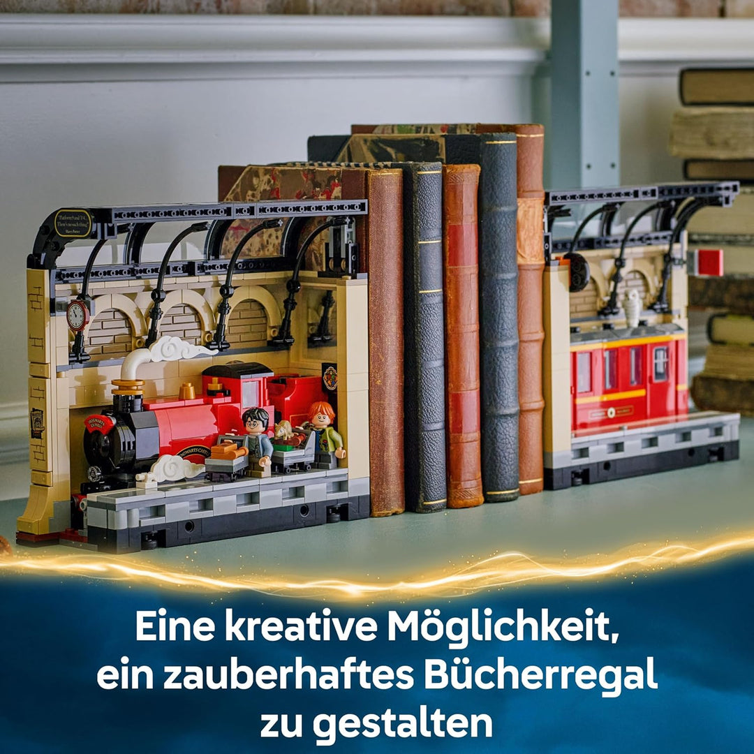 LEGO Harry Potter Buchstütze: Hogwarts Express - Set mit Spielzeug Zug, 2 Minifiguren inkl. Ron Weas