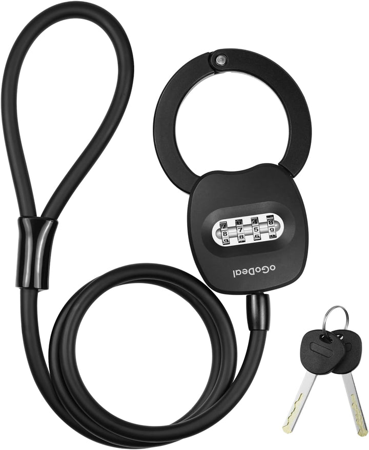 E Scooter Schloss, oGoDeal Fahrradschloss Zahlenschloss 1.2 m, Kabelschloss mit Sicherheitsstufe Seh