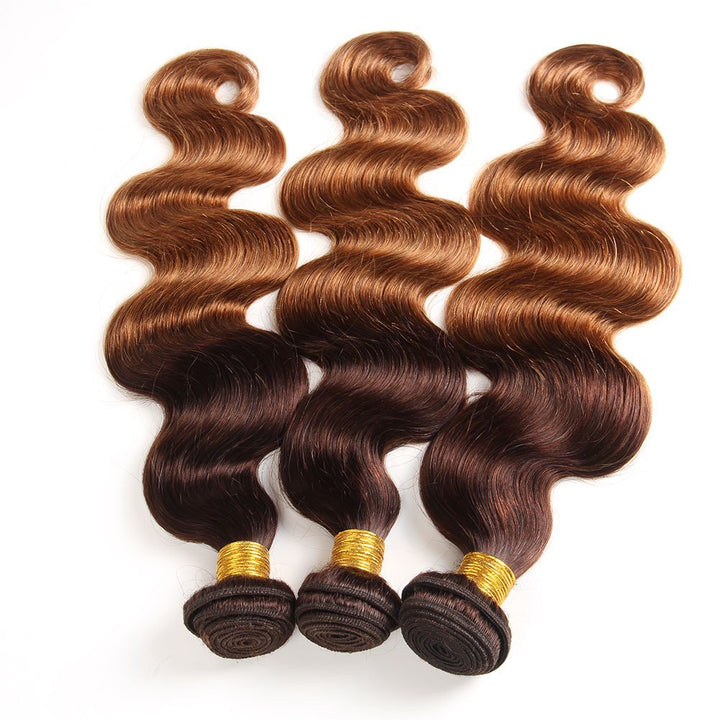 ELEE'S HAIR Ombre Menschenhaar Bundles Körperwelle mit Verschluss Ombre Bundles mit 4×4 Lace Closure