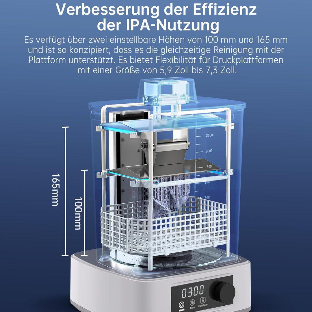 ANYCUBIC Wash & Cure 3 fรผr LCD/DLP/SLA Resin 3D Drucker Modell, 2 in 1 Wascheimer und UV Durchhรคrteg