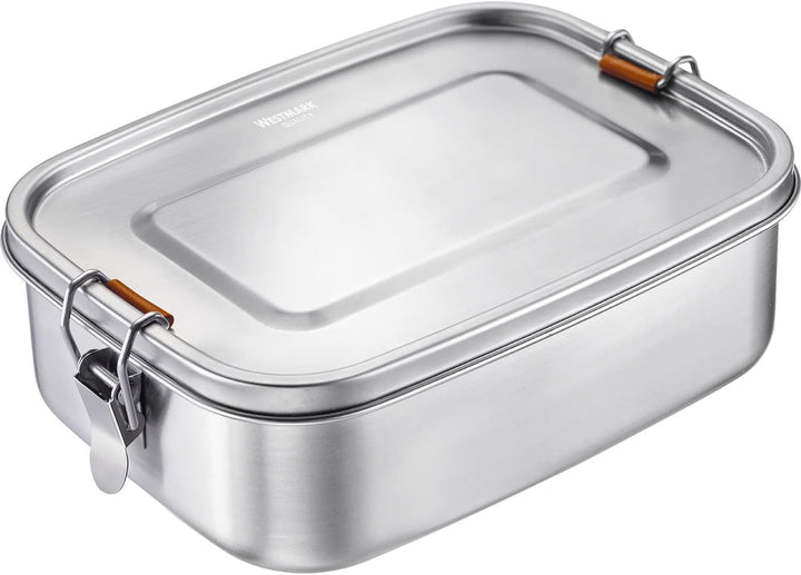 Westmark Lunch Box, Füllvolumen: 1100 ml, Mit Silikon-Dichtungsring, Einsetzbare Trennwand, Rostfrei